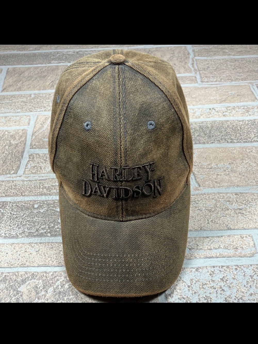 Harley-Davidson Embroidered Brown Denim Style Hat Cap